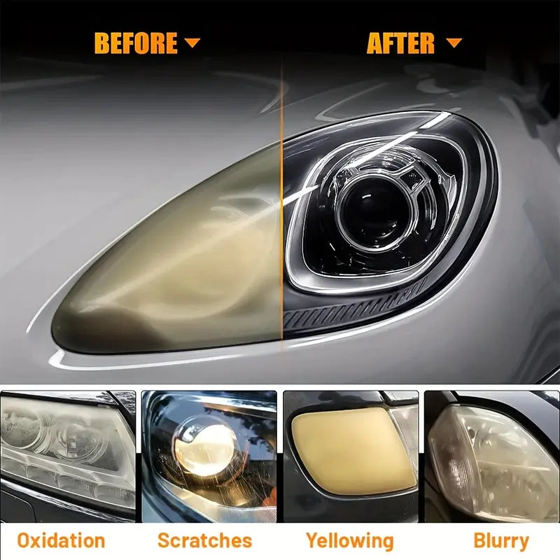 Instant Headlight Restoration Cleaner - Remove Yellowing & Restore Crystal Clarity