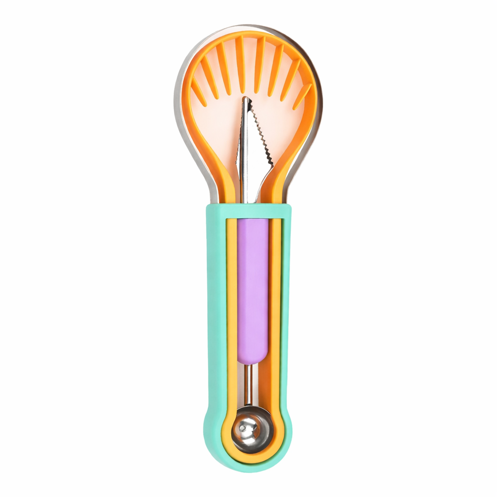 The 3-in-1 Multi-Function Melon Ball Scoop & Carving Knife Set