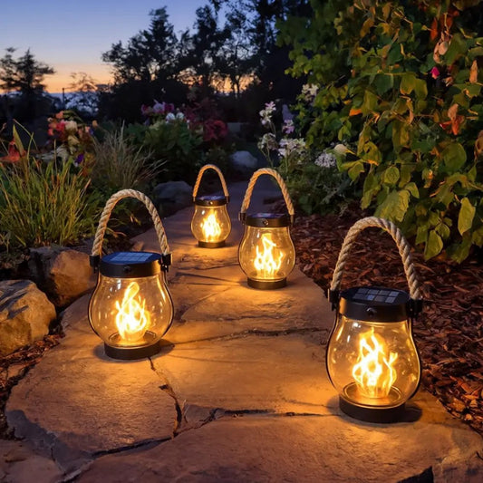 Easter Flash Sale -  Kaliiqo™ Flickering Flame Solar Lantern Outdoor Lights