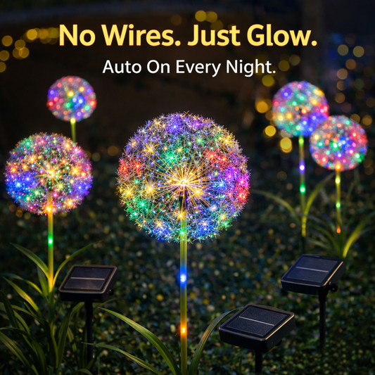 ☀️ Solar LED Dandelion Stake Lights 🌼Waterproof Outdoor Garden Lights for Lawn, Patio & Yard