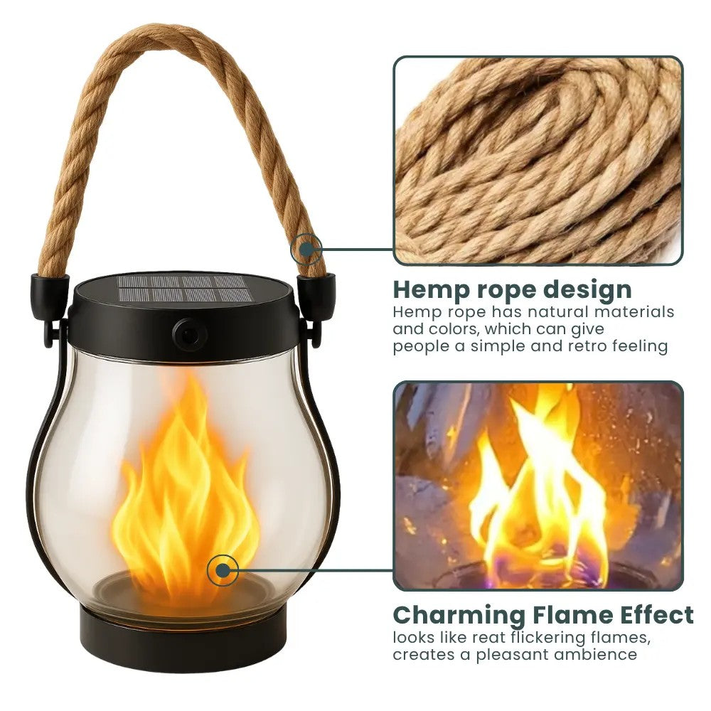 Easter Flash Sale -  Kaliiqo™ Flickering Flame Solar Lantern Outdoor Lights
