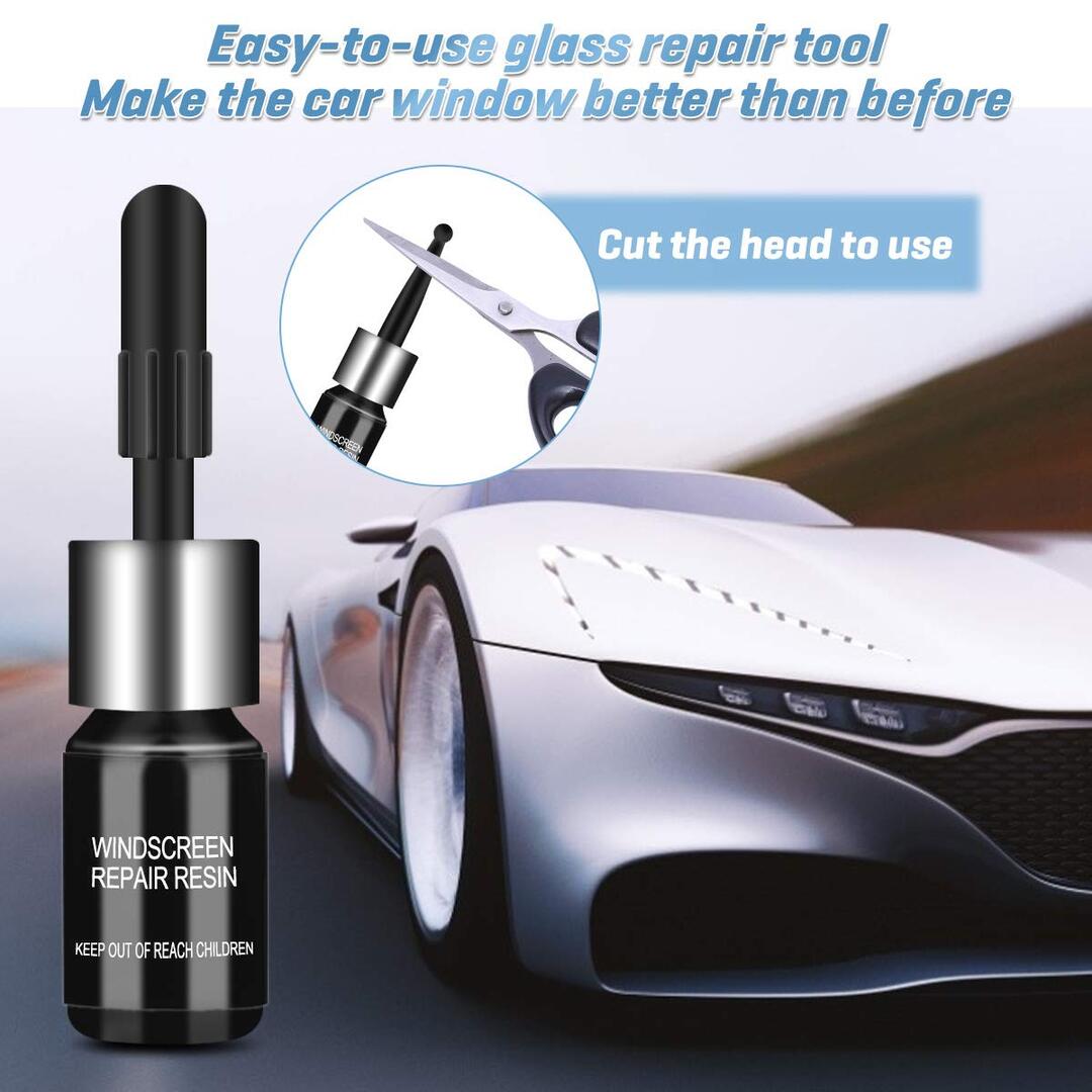 Windshield Crack Repair Kit – Advanced Resin, Curing Film & Scraper for Quick, Invisible Fixes – Long-Lasting Protection