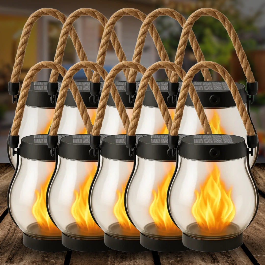 Easter Flash Sale -  Kaliiqo™ Flickering Flame Solar Lantern Outdoor Lights