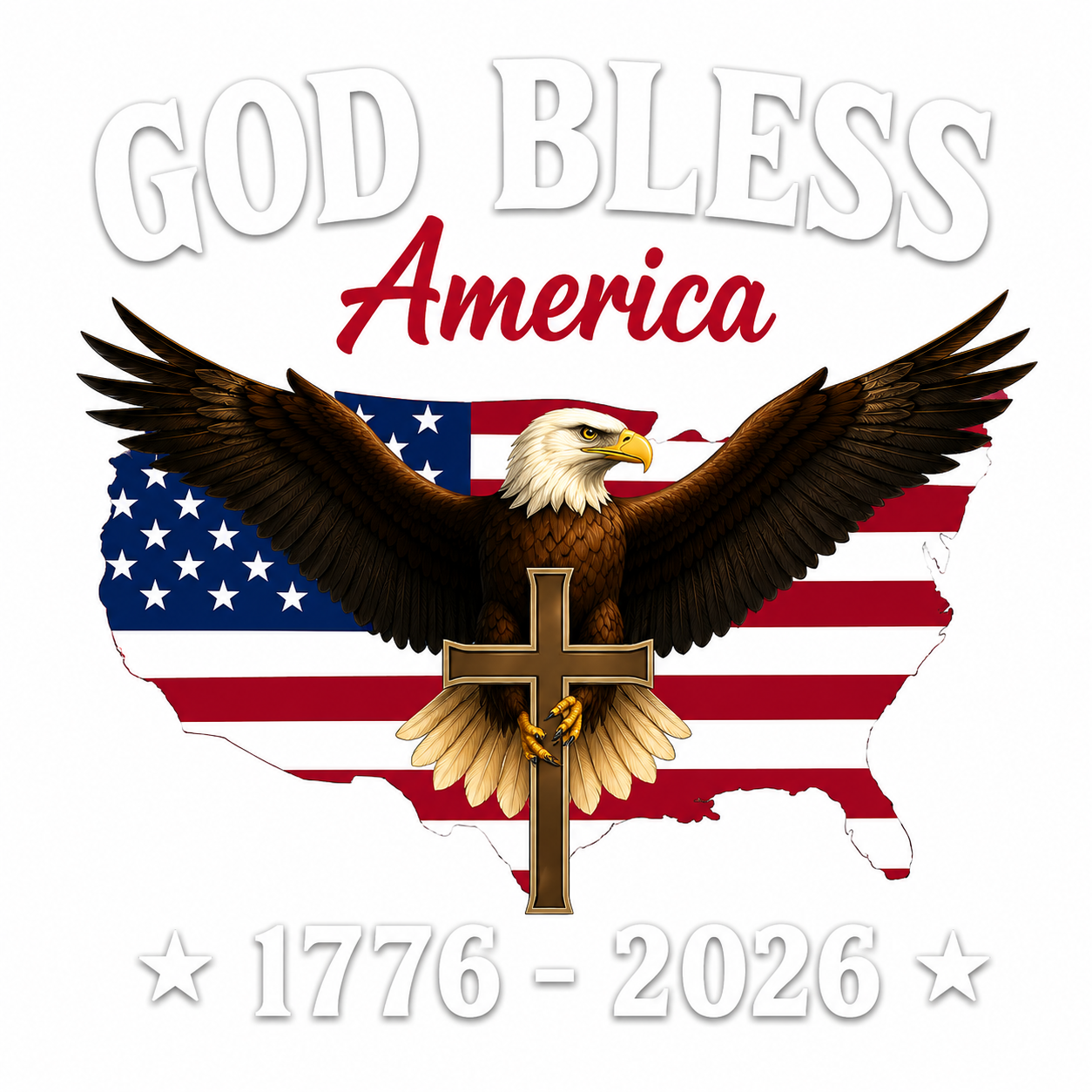 God Bless America Eagle Sticker