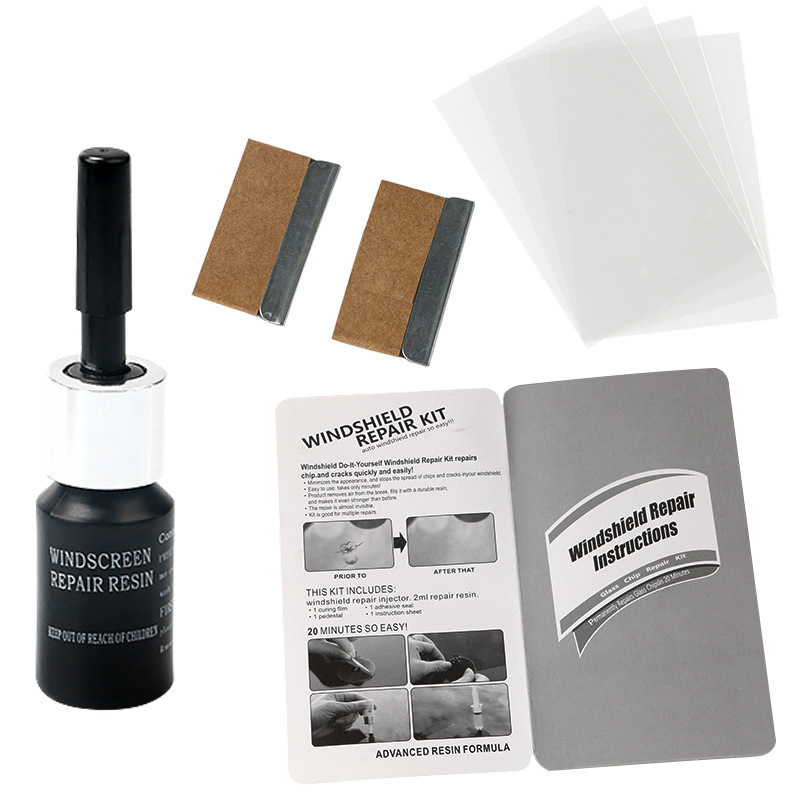 Windshield Crack Repair Kit – Advanced Resin, Curing Film & Scraper for Quick, Invisible Fixes – Long-Lasting Protection