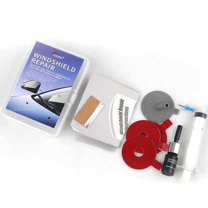 Windshield Crack Repair Kit – Advanced Resin, Curing Film & Scraper for Quick, Invisible Fixes – Long-Lasting Protection