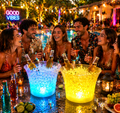 Glow Ice Bucket Speaker – 7L Bluetooth Party Bucket