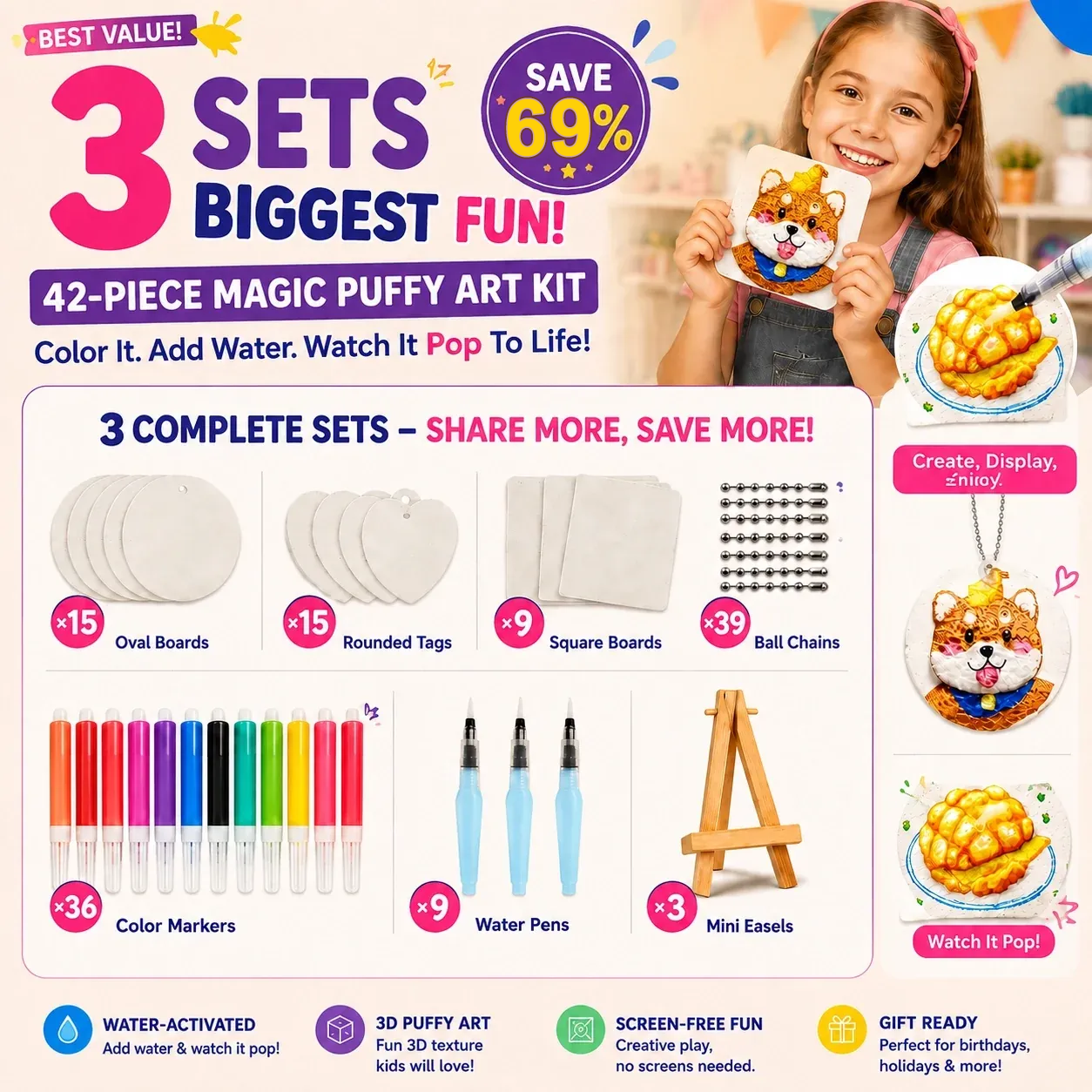 🔥🔥Last Day 69% off🔥3D Puffy Texture Paper- Turn Simple Drawings Into Fun Puffy 3D Art🪄