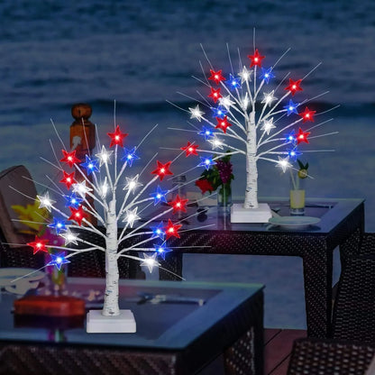 Deluxe Patriotic LED Star Tree Lights