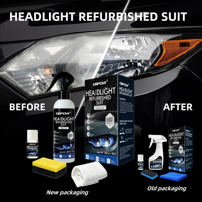 Instant Headlight Restoration Cleaner - Remove Yellowing & Restore Crystal Clarity