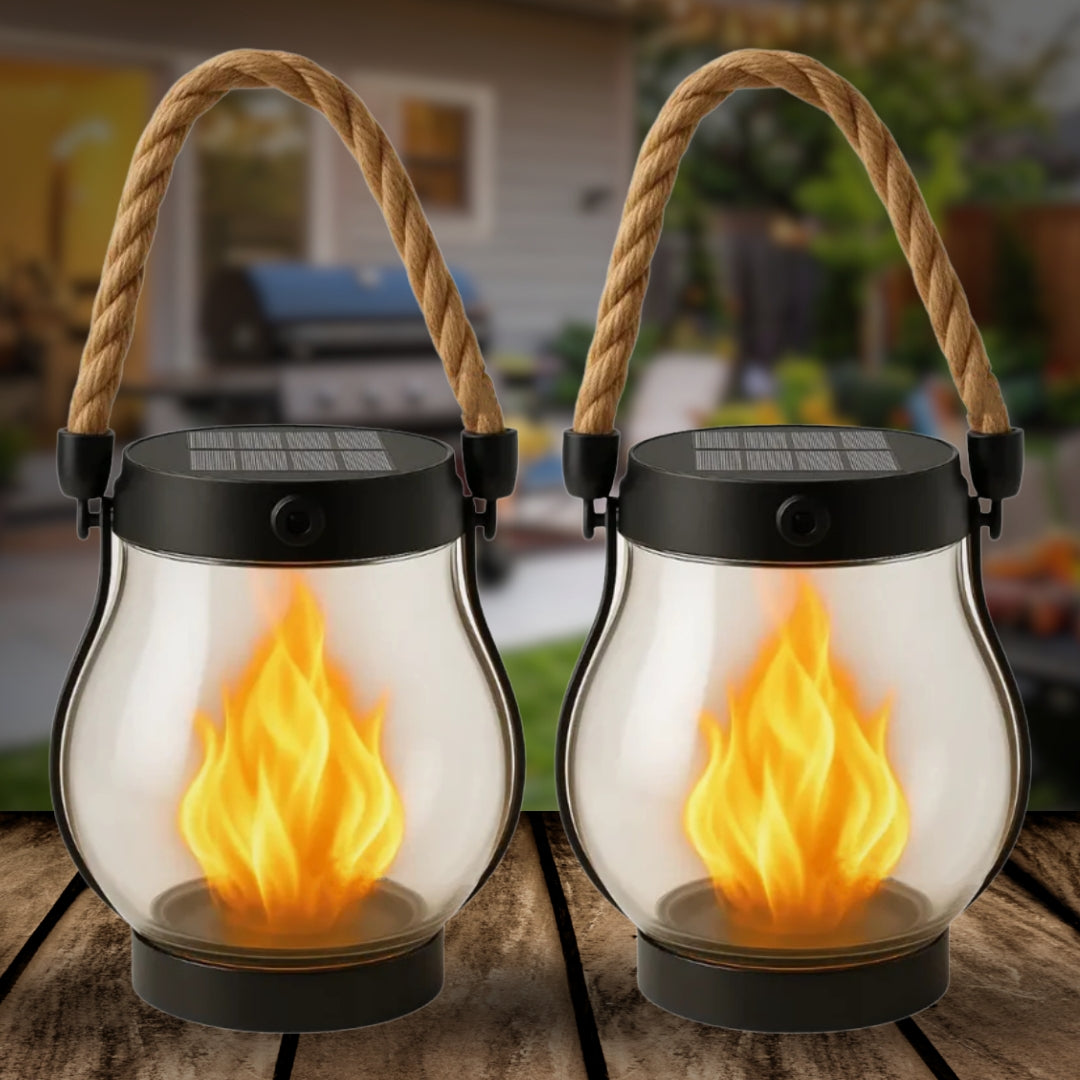 Easter Flash Sale -  Kaliiqo™ Flickering Flame Solar Lantern Outdoor Lights