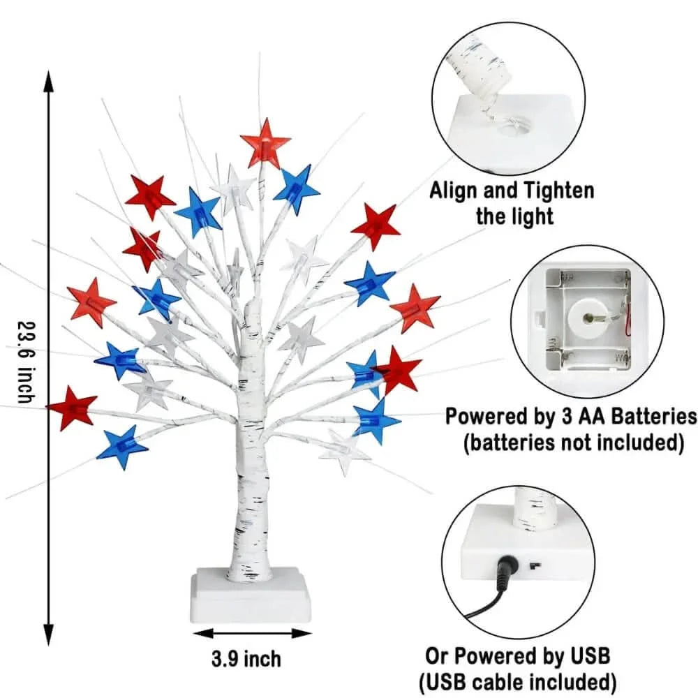Deluxe Patriotic LED Star Tree Lights