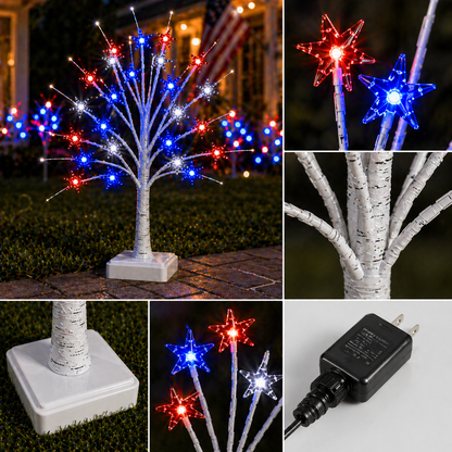 Deluxe Patriotic LED Star Tree Lights