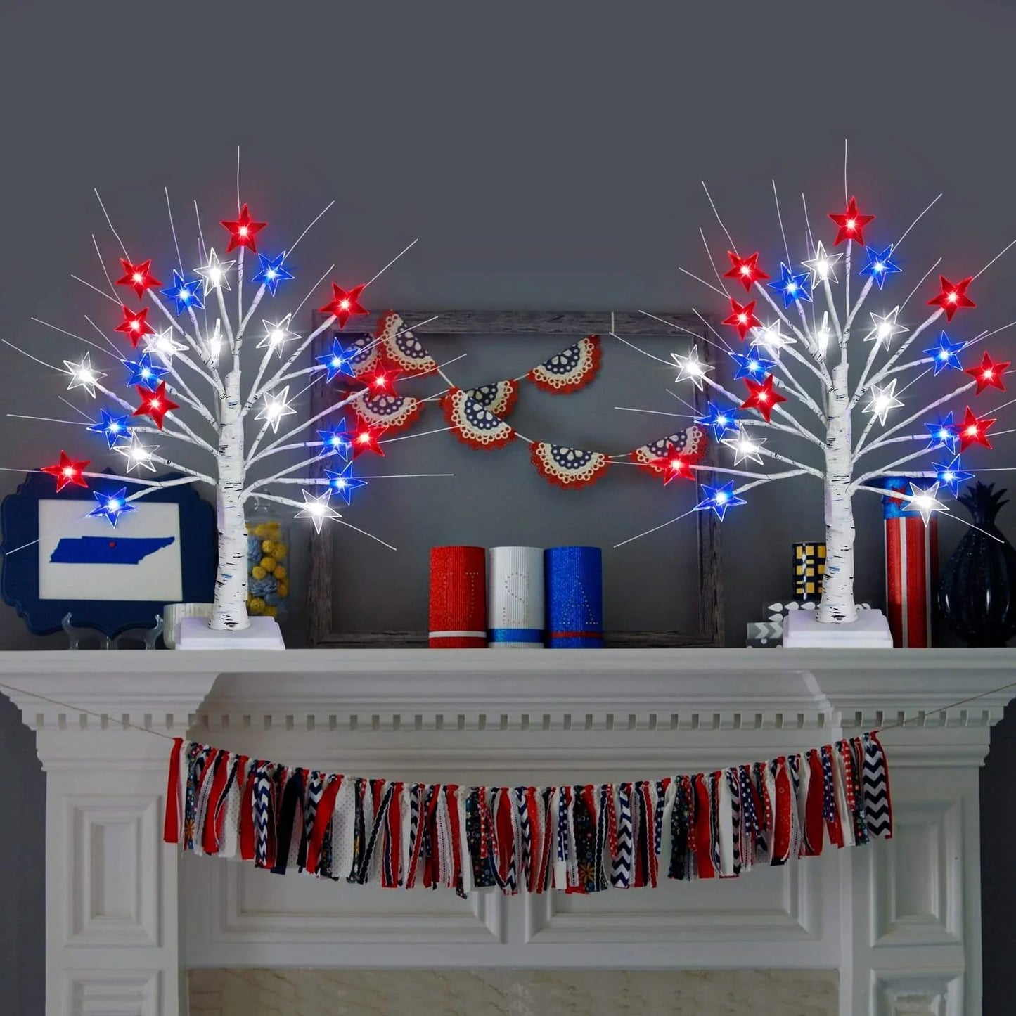 Deluxe Patriotic LED Star Tree Lights