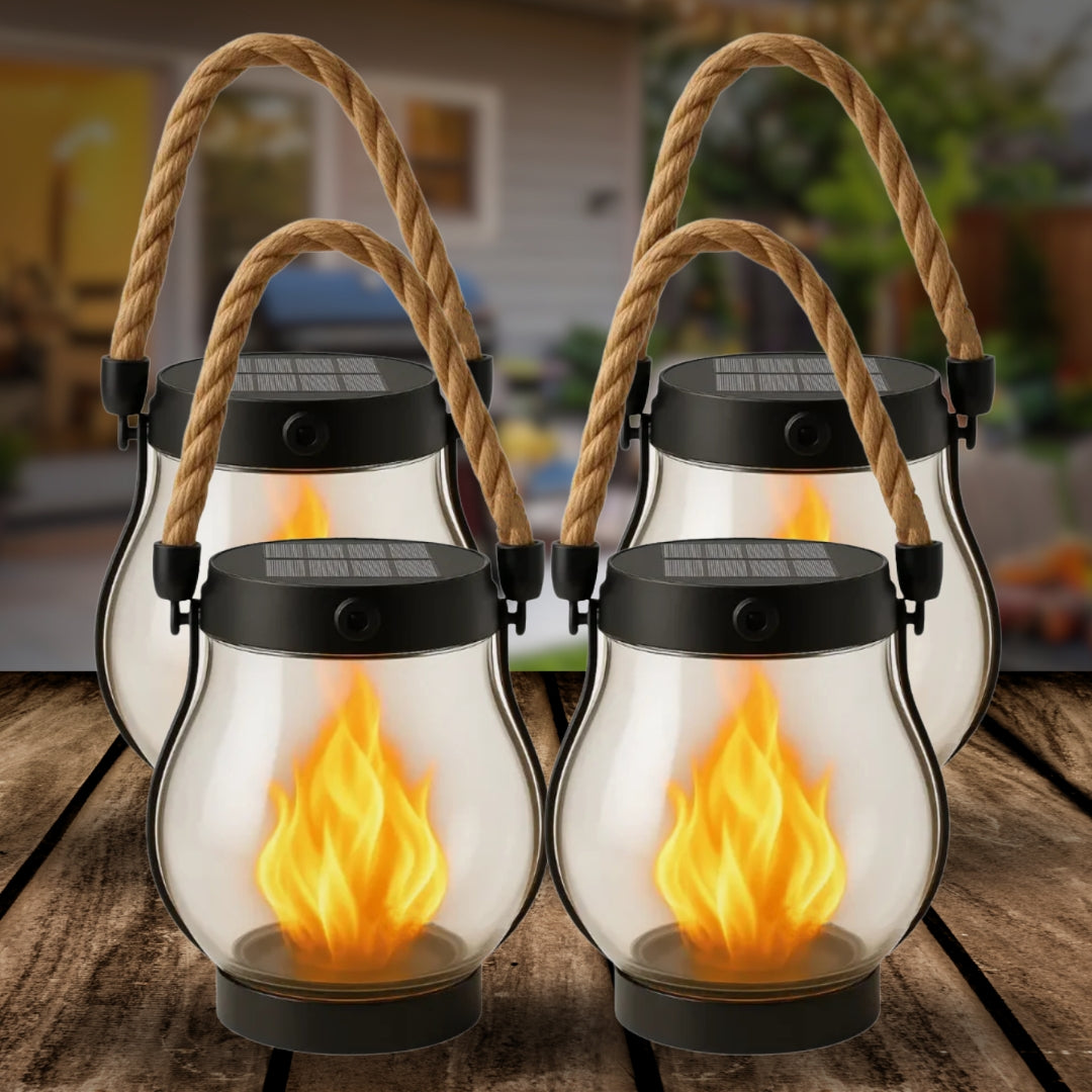 Easter Flash Sale -  Kaliiqo™ Flickering Flame Solar Lantern Outdoor Lights