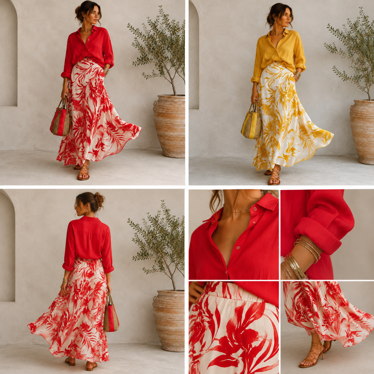 Boho Printed Two-Piece Maxi Skirt Set