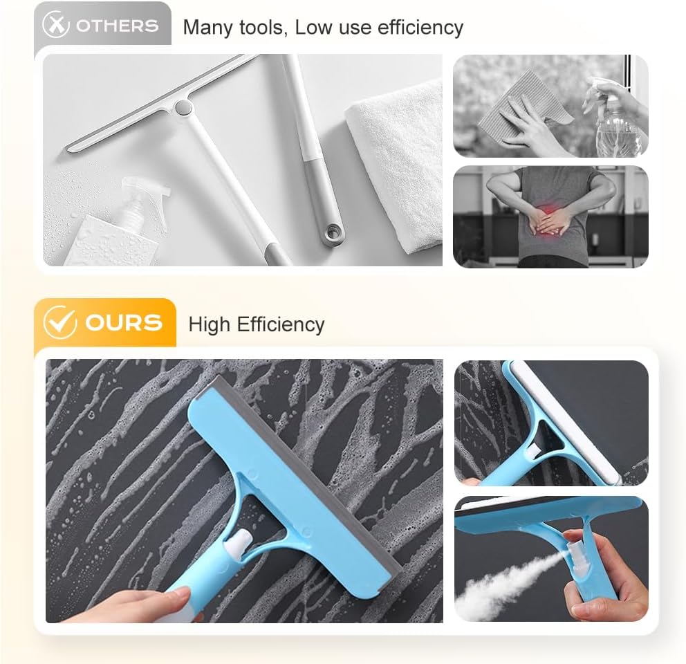 3-in-1 Spray Window Cleaner Tool – Streak-Free Glass Cleaning Made Easy