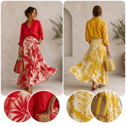 Boho Printed Two-Piece Maxi Skirt Set