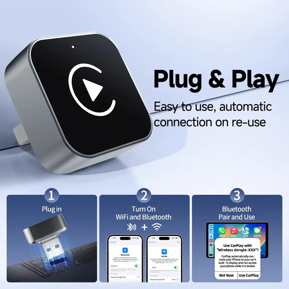 🚗 2026 Upgraded Wireless CarPlay Adapter – 2-in-1 CarPlay & Android Auto for Seamless Navigation & Entertainment
