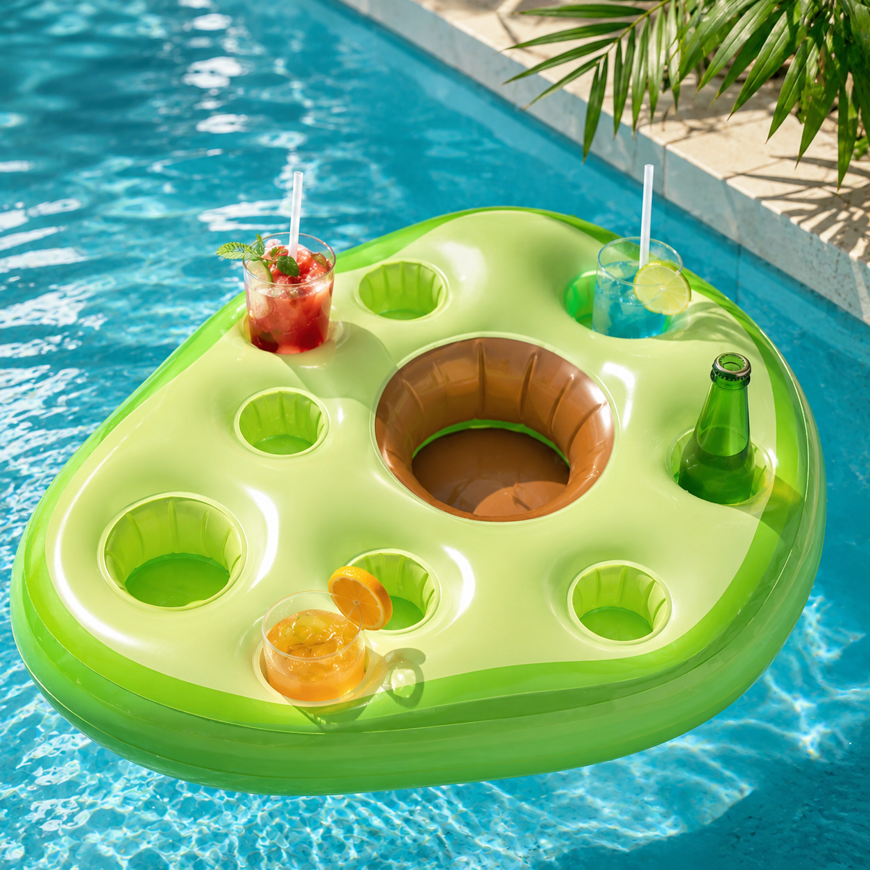 Inflatable Floating Cup Holder Tray — Pool Party Drink & Fruit Float for Adults