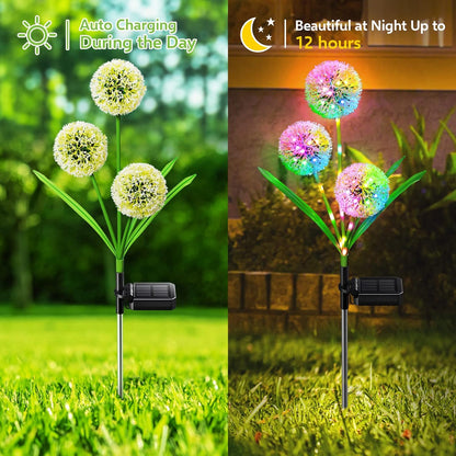 ☀️ Solar LED Dandelion Stake Lights 🌼Waterproof Outdoor Garden Lights for Lawn, Patio & Yard