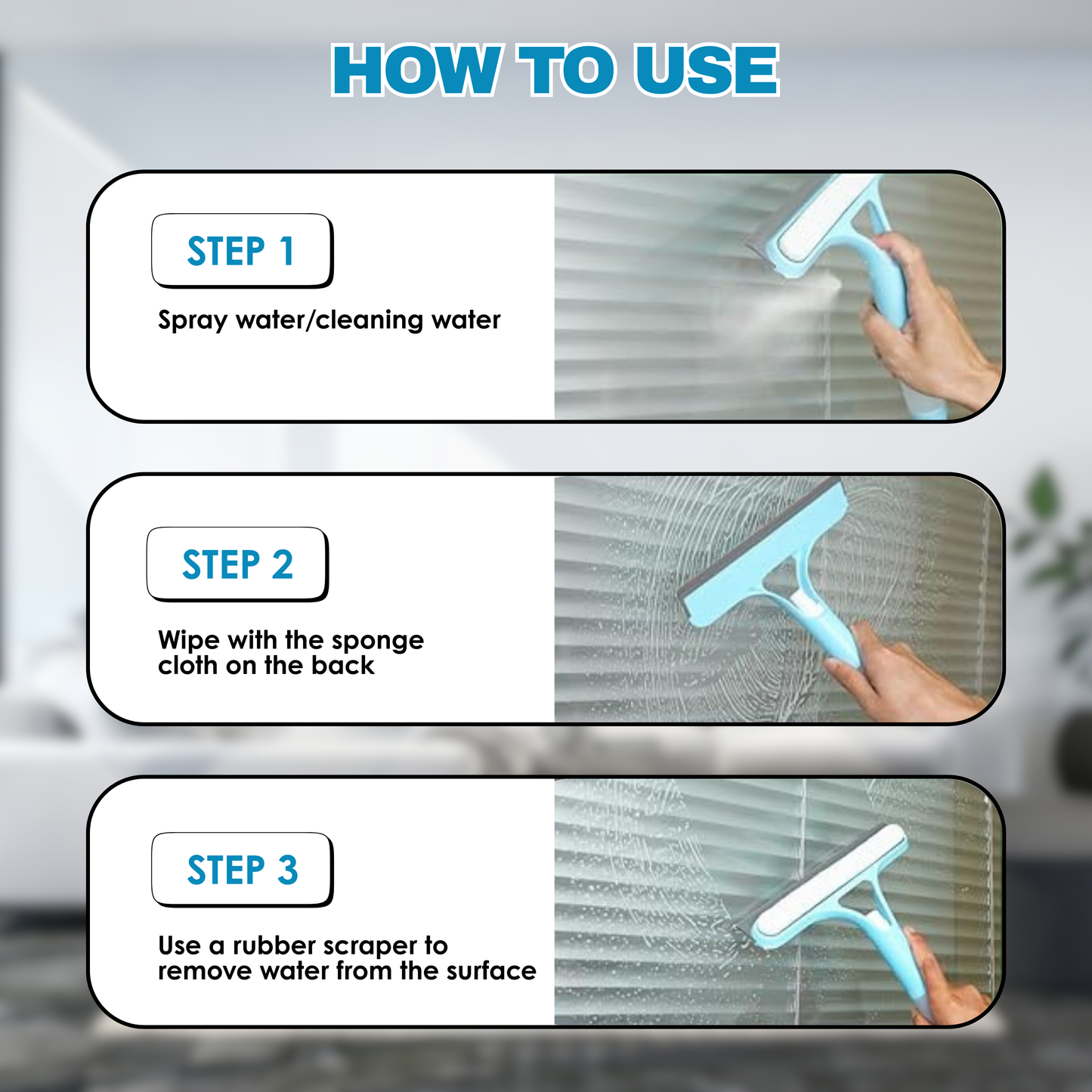 3-in-1 Spray Window Cleaner Tool – Streak-Free Glass Cleaning Made Easy