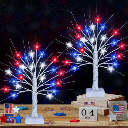 Deluxe Patriotic LED Star Tree Lights