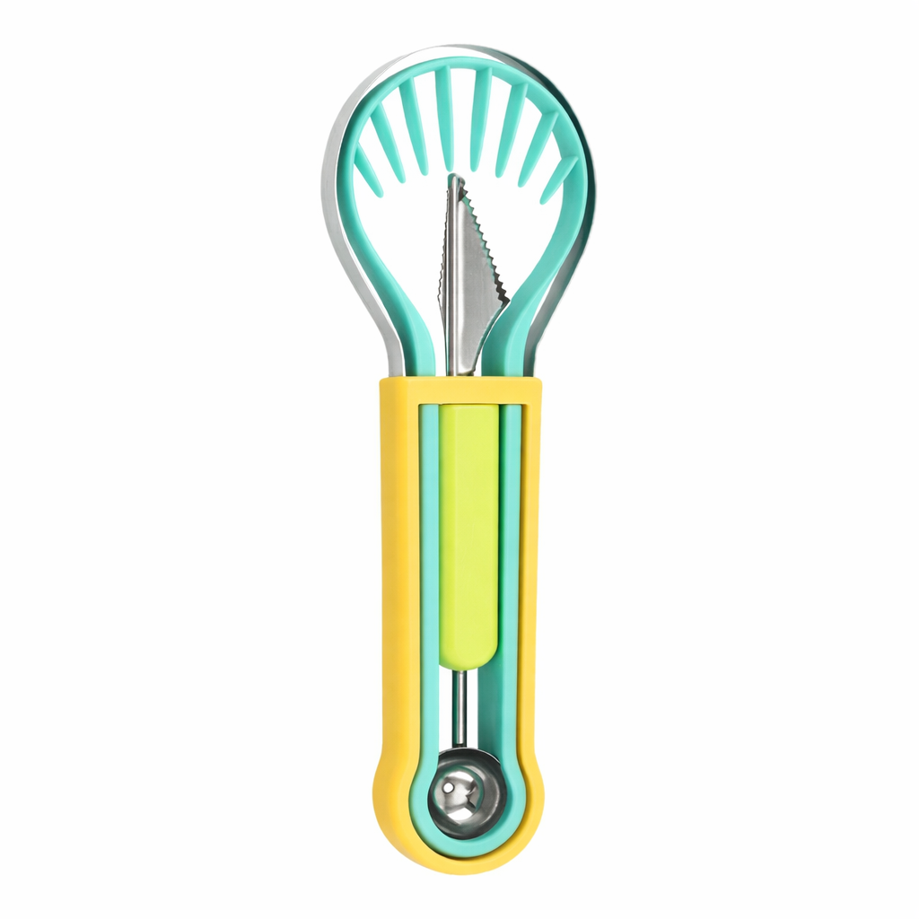 The 3-in-1 Multi-Function Melon Ball Scoop & Carving Knife Set
