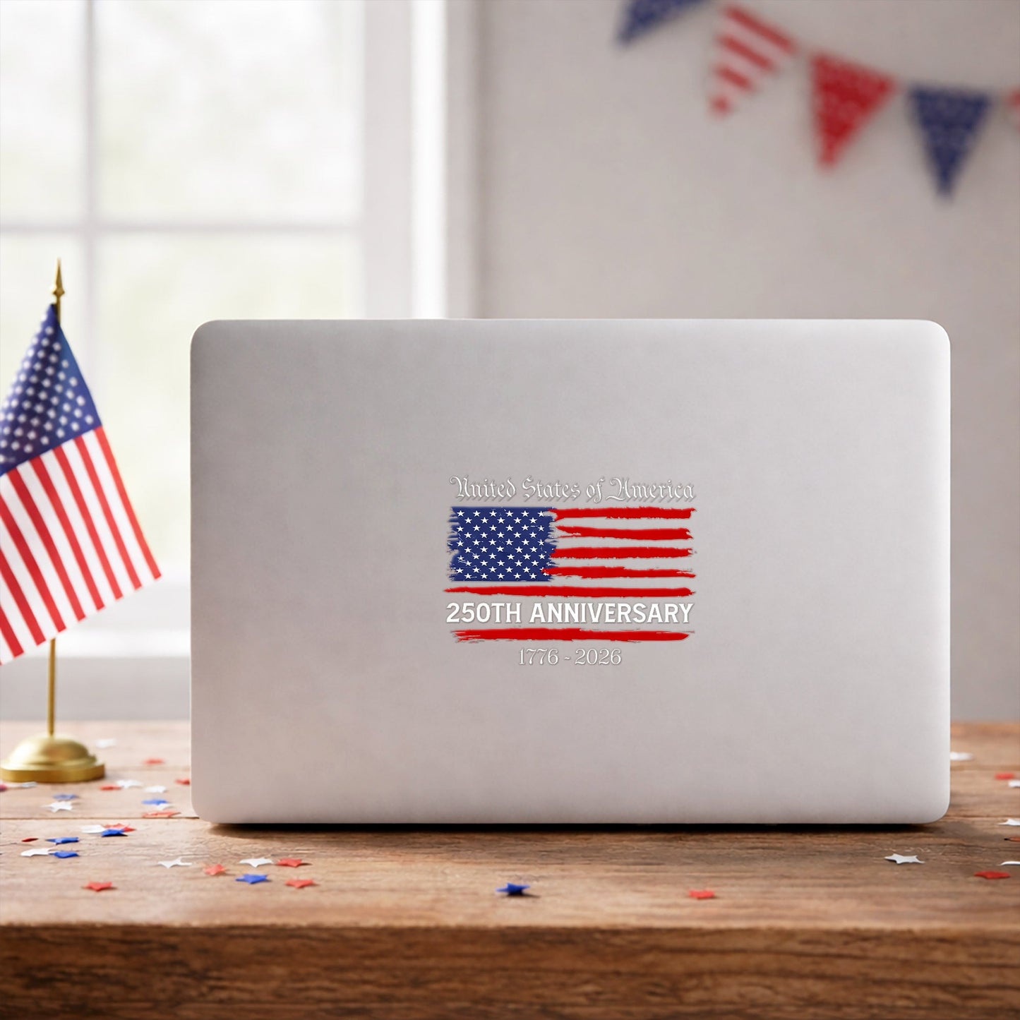 United States 250th Anniversary - Patriotic Flag Decal Sticker