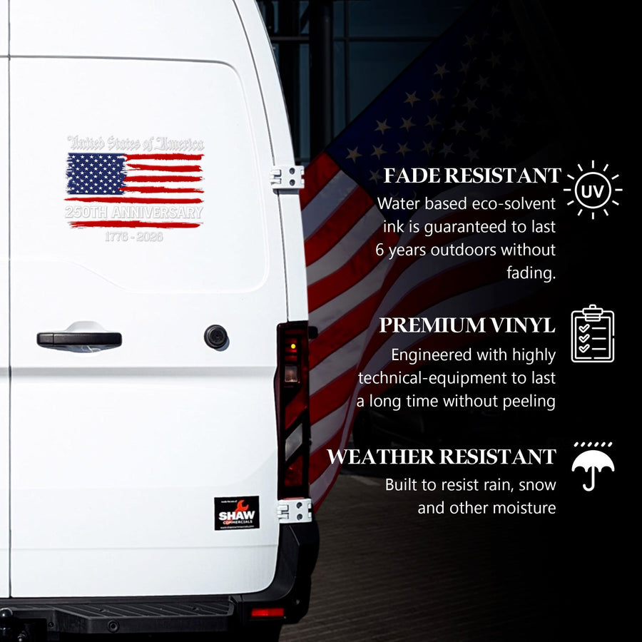 United States 250th Anniversary - Patriotic Flag Decal Sticker