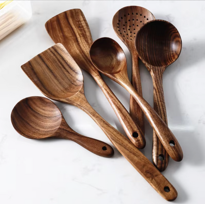 Natural Teak Wooden Utensil Set