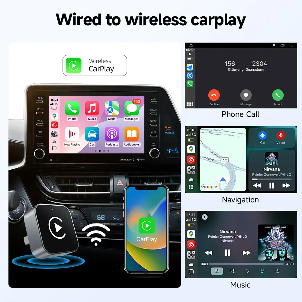 🚗 2026 Upgraded Wireless CarPlay Adapter – 2-in-1 CarPlay & Android Auto for Seamless Navigation & Entertainment
