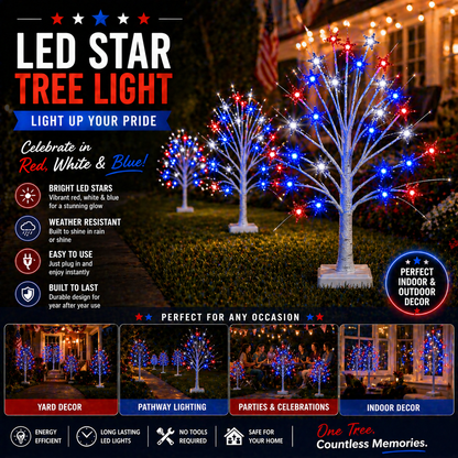 Deluxe Patriotic LED Star Tree Lights