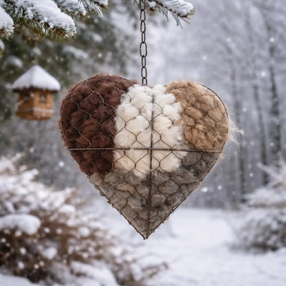 Handmade Alpaca Fiber Bird Nesting Heart for Birds🕊️