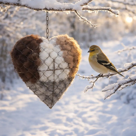 Handmade Alpaca Fiber Bird Nesting Heart for Birds🕊️