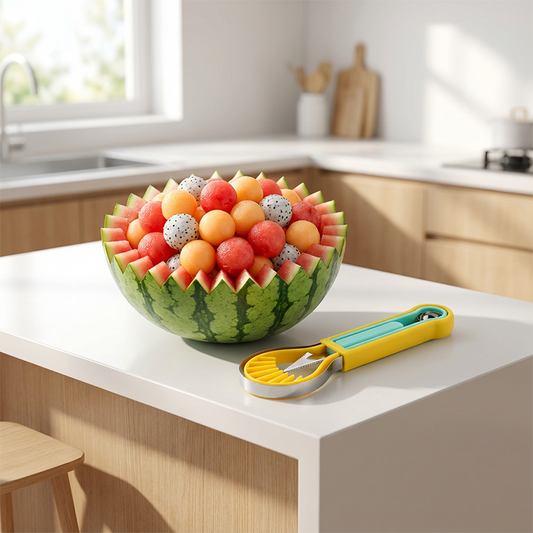 The 3-in-1 Multi-Function Melon Ball Scoop & Carving Knife Set