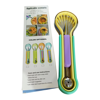 The 3-in-1 Multi-Function Melon Ball Scoop & Carving Knife Set